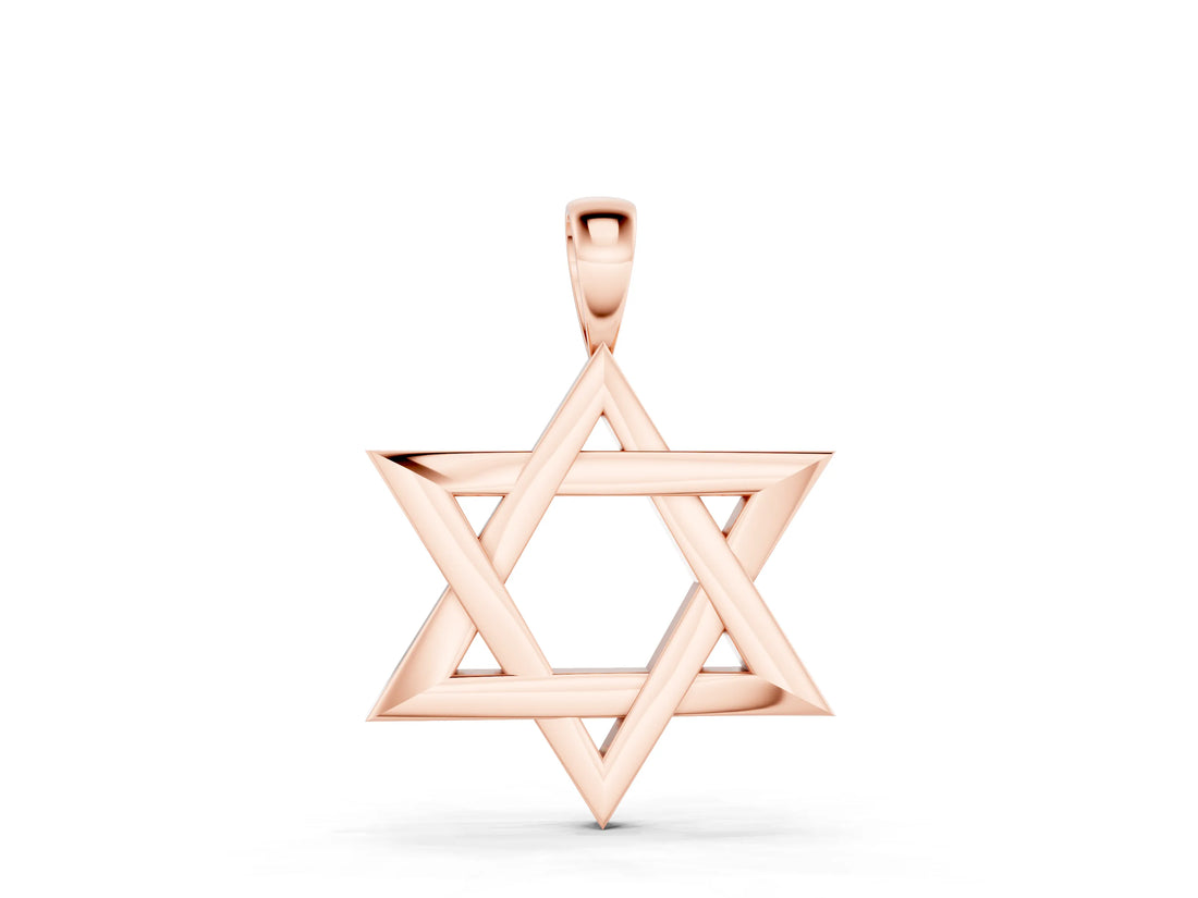 Rose gold Silver Star of David Pendant_10