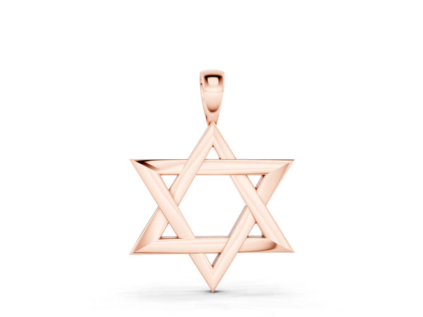 Rose gold Silver Star of David Pendant