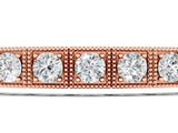 Rose gold Square Bezel-Set Round Diamond Tennis Bracelet with Box Clasp_5