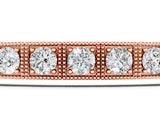 Rose gold Square Bezel-Set Round Diamond Tennis Bracelet with Four-Prong Setting_6