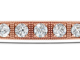 Rose gold Square Bezel-Set Round Diamond Tennis Bracelet with Four-Prong Setting_6