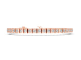 Rose gold Square Channel Set Round Diamond Tennis Bracelet_2