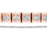 Rose gold Square Channel Set Round Diamond Tennis Bracelet_3