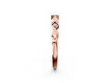 Rose gold Square Diamond Twist Band with Bezel Setting_25