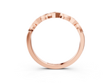 Rose gold Square Diamond Twist Band with Bezel Setting_26