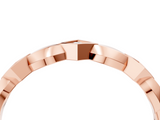 Rose gold Square Diamond Twist Band with Bezel Setting_27