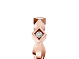 Rose gold Square Diamond Twist Band with Bezel Setting_28