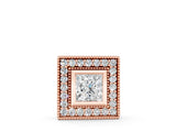 Rose gold Square Halo Princess Cut Pendant with Bezel Setting_4