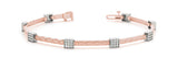 Rose gold Square Pave Diamond Cable Bracelet with Box Clasp