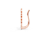 Rose gold Star Cluster Diamond Crescent Earrings with Round Cut Stones on a Curved Band and Prong Setting_13