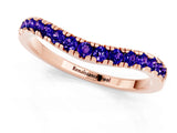 Rose gold Tanzanite Pavé Curved Wedding Band_7