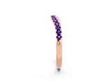 Rose gold Tanzanite Pavé Curved Wedding Band_8