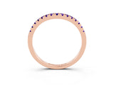 Rose gold Tanzanite Pavé Curved Wedding Band_9