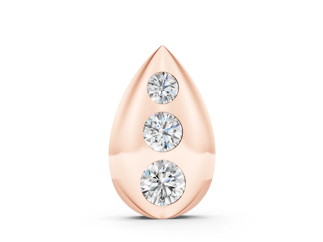 Rose gold Teardrop Bezel-Set Round Diamond Pendant_10