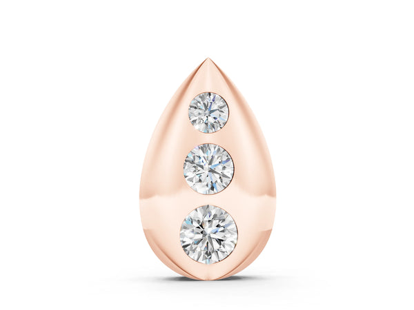Rose gold Teardrop Bezel-Set Round Diamond Pendant