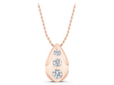Rose gold Teardrop Bezel-Set Round Diamond Pendant_11