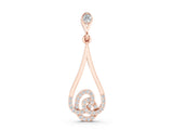 Rose gold Teardrop Diamond Pavé Pendant with Round Brilliant Cut_6