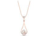 Rose gold Teardrop Diamond Pavé Pendant with Round Brilliant Cut_7