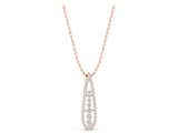 Rose gold Teardrop Pavé Round Diamond Prong Pendant_7