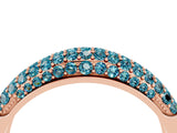 Rose gold Three-Row Pavé Round Blue Topaz Dome Band_10