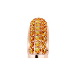 Rose gold Three-Row Pavé Round Citrine Dome Band_11