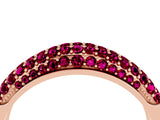 Rose gold Three-Row Pavé Round Garnet Dome Band_10