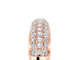 Rose gold Three-Row Pavé Round Moissanite Dome Band_11