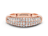 Rose gold Three-Row Pavé Round Moissanite Dome Band_6