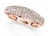 Rose gold Three-Row Pavé Round Moissanite Dome Band_7