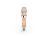 Rose gold Three-Row Pavé Round Moissanite Dome Band_8