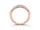 Rose gold Three-Row Pavé Round Moissanite Dome Band_9
