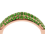 Rose gold Three-Row Pavé Round Peridot Dome Band_10