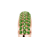 Rose gold Three-Row Pavé Round Peridot Dome Band_11