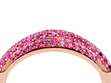 Rose gold Three-Row Pavé Round Pink Sapphire Dome Band_22