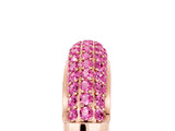 Rose gold Three-Row Pavé Round Pink Sapphire Dome Band_23