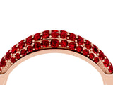 Rose gold Three-Row Pavé Round Ruby Dome Band_10