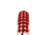 Rose gold Three-Row Pavé Round Ruby Dome Band_11