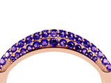 Rose gold Three-Row Pavé Round Tanzanite Dome Band_10