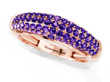 Rose gold Three-Row Pavé Round Tanzanite Dome Band_7