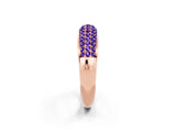 Rose gold Three-Row Pavé Round Tanzanite Dome Band_8
