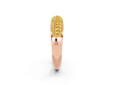 Rose gold Three-Row Pavé Round Yellow Sapphire Dome Band_20