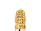 Rose gold Three-Row Pavé Round Yellow Sapphire Dome Band_23