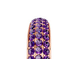Rose gold Three-Row Round Amethyst Eternity Band with Shared Prong Setting_11