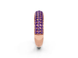 Rose gold Three-Row Round Amethyst Eternity Band with Shared Prong Setting_8