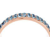 Rose gold Three-Row Round Aquamarine Eternity Band with Shared Prong Setting_10
