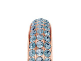 Rose gold Three-Row Round Aquamarine Eternity Band with Shared Prong Setting_11