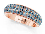 Rose gold Three-Row Round Aquamarine Eternity Band with Shared Prong Setting_7