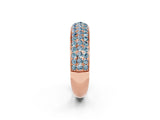 Rose gold Three-Row Round Aquamarine Eternity Band with Shared Prong Setting_8