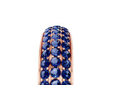 Rose gold Three-Row Round Blue Sapphire Eternity Band with Shared Prong Setting_11