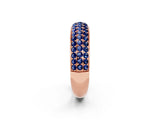 Rose gold Three-Row Round Blue Sapphire Eternity Band with Shared Prong Setting_8